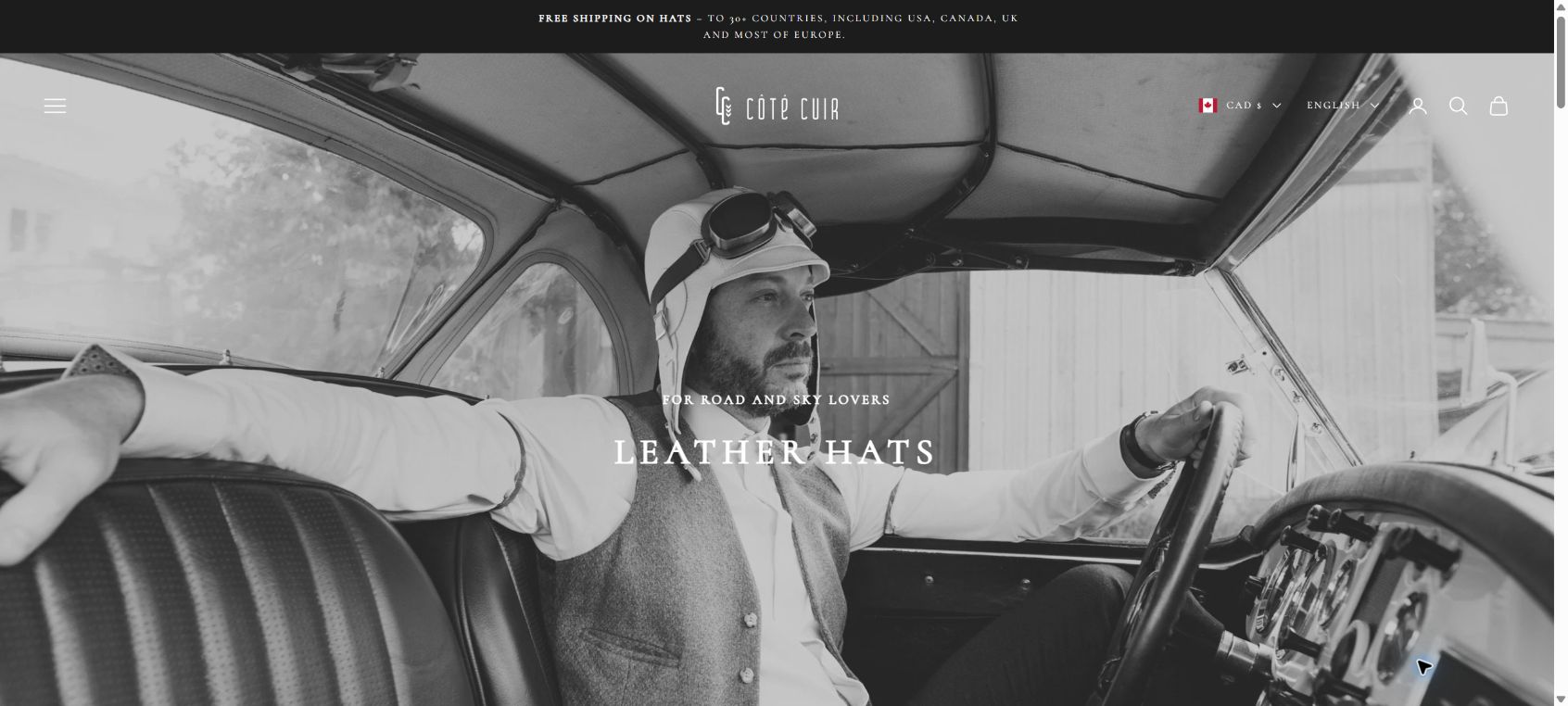 Aperçu de la boutique Shopify Côté Cuir